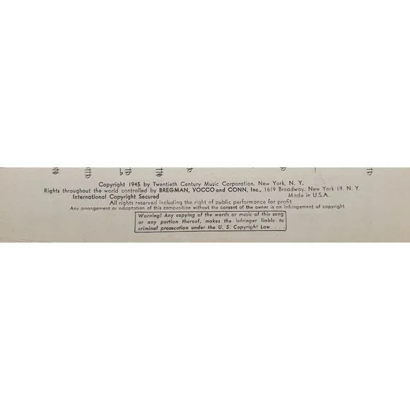 Vintage Sheet Music 1945 I Can't Begin To Tell You Dolly Sisters Piano Vocal - Picture 3 of 4